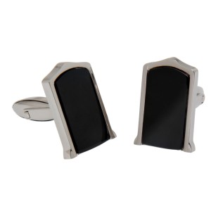 Manschettenknopf aus Edelstahl, 20x12mm, schwarz beschichtet