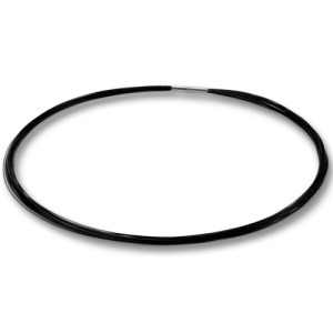 Collier Edelstahl/Nylon schwarz