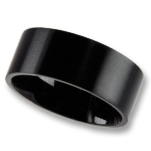 Ringe, Edelstahl - Edelstahlring mit einer matten schwarzen PVD-Beschichtung