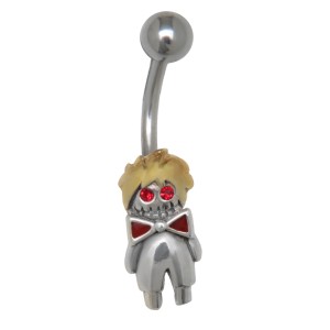 Bauchnabelpiercing mit einem Zombie Jungen als Design 1.6x10mm