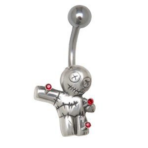 Bauchnabelpiercing mit einem Zombie Vogelscheuchen Design 1.6x10mm