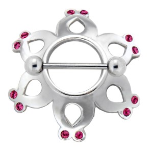 Brustwarzen Piercing Schild großes Mädchen 925 Silber