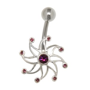 Bauchnabel Piercing mit Spiralen Design