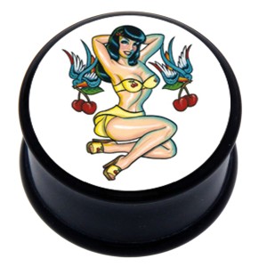 Plug aus Acetal  mit PIN-UP Motiv - Bikini