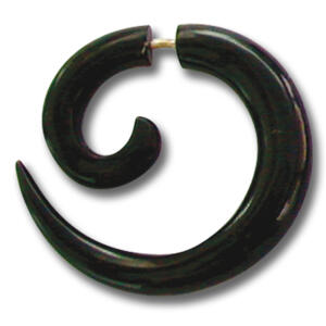 Pseudo-Piercing aus Wasserbüffelhorn, Spirale