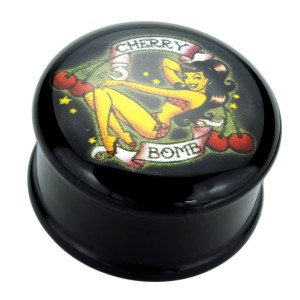 Plug aus Acetal  mit PIN-UP Motiv - Cherry Bomb