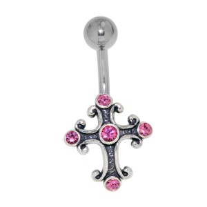 Bauchnabel Piercing mit Kreuz Motiv 443