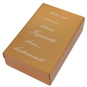 International Connection Zigarettenetui aus Aluminium goldfarbig mit individueller Gravur