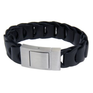 Lederarmband schwarz mit Schnapp-Verschluss