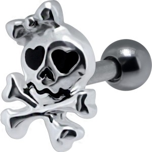 316L Helix Ohrpiercing 1.2x6 mit Zombie-Mädel in 925 Sterling Silber