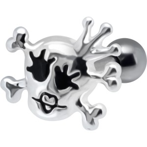 316L Helix Ohrpiercing 1.2x6 mit Zombie-Tussi in 925 Sterling Silber
