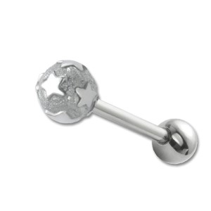 316L Zungenpiercing 1.6x16mm, Sternformen