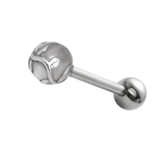 Zungenpiercing aus 316L Stahl 1.6x10mm Ranken-Motiv