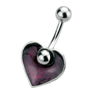 Bauchnabel Piercing mit beweglichem Herz, Ornamente