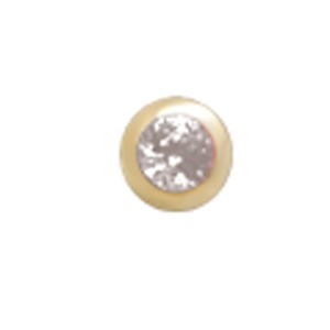 14 Karat Gold Schraubkugel mit Kristall und 1.2mm