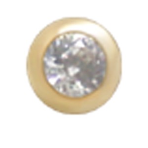 14 Karat Gold Schraubkugel mit Kristall und 1.2mm Gewinde