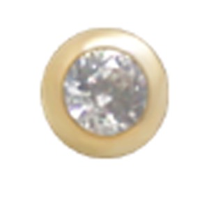 14 Karat Gold 4mm Kugel mit Kristall 1.6mm Gewinde