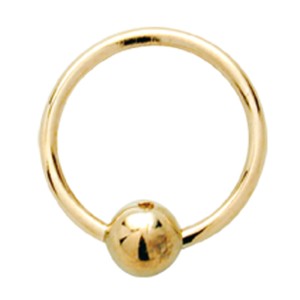 14k gold ball closure ring 1.0x8mm