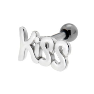 Helix Ohrpiercing mit Motiv aus Silber KISS