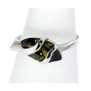 925 Sterling Silber Ring  Spinell , olivine, Gr. 56