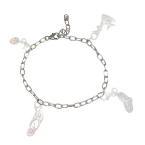 Bettelarmband für Charm-Anhänger aus 925 Silber mit Karabinerverschluß Länge 17cm / 18.5cm / 20cm / 21cm / 22cm