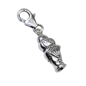 Anhänger für Armband oder Kette Kokeshi-Puppe 07 / Motiv Fescher aus 925 Sterling Silber