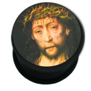 Picture Plug aus Kunststoff, Motiv JESUS MIT DORNENKRONE