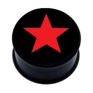 Picture Plug aus Kunststoff, Motiv RED STAR