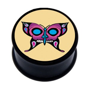 Picture Plug aus Kunststoff, Motiv  TOTENKOPF-SCHMETTERLING