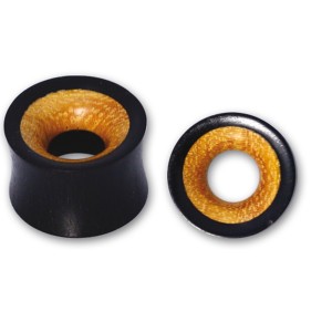 ORGANIX-Tunnel aus zwei Holzarten, innen hellbraun, aussen schwarz, 16mm Durchmesser
