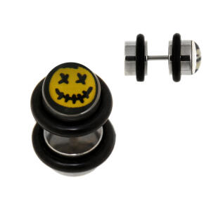 Pseudo-Stecker, Stift aus 316L, 1,2x4,5x8mm, Hallooween-Motiv