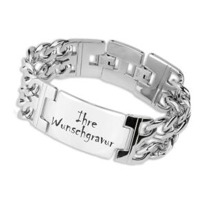 Unisex Armband mit Gravur breit