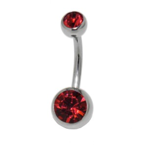 Bauchnabel Piercing  Banane Stecker doppelt juwelliert 1,6 x10mm, padparadscha