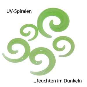 Expander Spirale aus Kunststoff -Glow in the Dark- in verschiedenen Durchmessern