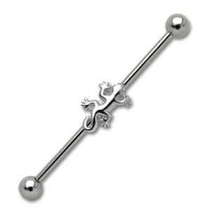 Industrial Ohrpiercing aus Chirurgenstahl mit Salamander