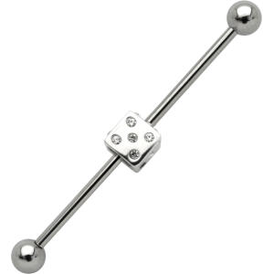 Industrial Barbell  aus Chirurgenstahl mit Würfel, klein