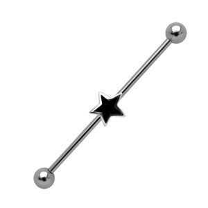 Industrial Barbell  aus Chirurgenstahl mit Stern