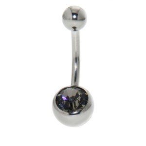Bauchnabel Piercing  1,6 x 6mm, schwarz diamond