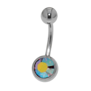 Bauchnabel Piercing  1,6 x 12mm, leuchtend rot AB