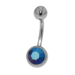 Bauchnabel Piercing  1,6 x 8mm, metallic blau