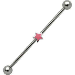 Industrial Barbell  aus Chirurgenstahl mit kleinem Stern