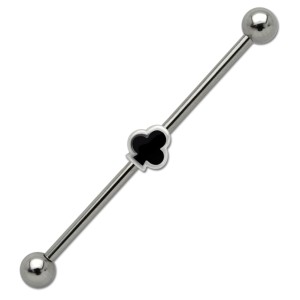 Industrial Barbell  aus Chirurgenstahl mit einem Kartenspiel Kreuz