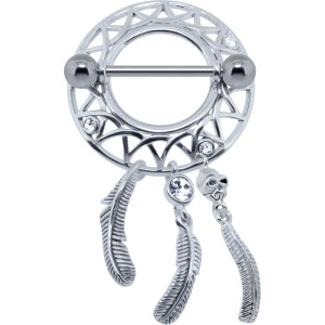 Brustwarzenpiercing aus 925 Sterling Silber Dreamcatcher -  TRAUMFÄNGER