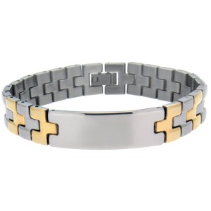 Armband Edelstahl, bicolor stahl und PVD gold