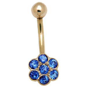 9 Carat Gold Bodypiercing mit design 1.6x10mm, sa