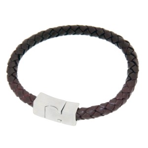 Lederarmband STR-BCBR-40 dunkelbraun mit Schnapp-Verschluss