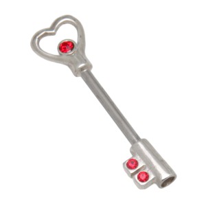 Brustwarzen Piercing,'Heart Key',1,6x12mm, light siam