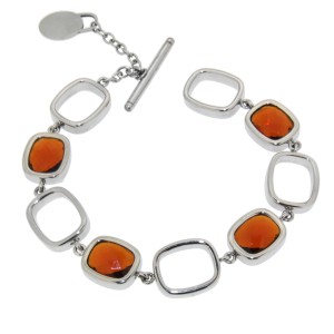 Armband aus Edelstahl mit Schmucksteinen - topaz