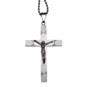 Anhänger aus Edelstahl mit Jesusfigur