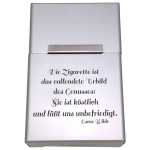 International Connection Zigarettenetui aus Aluminium mit individueller Gravur silver